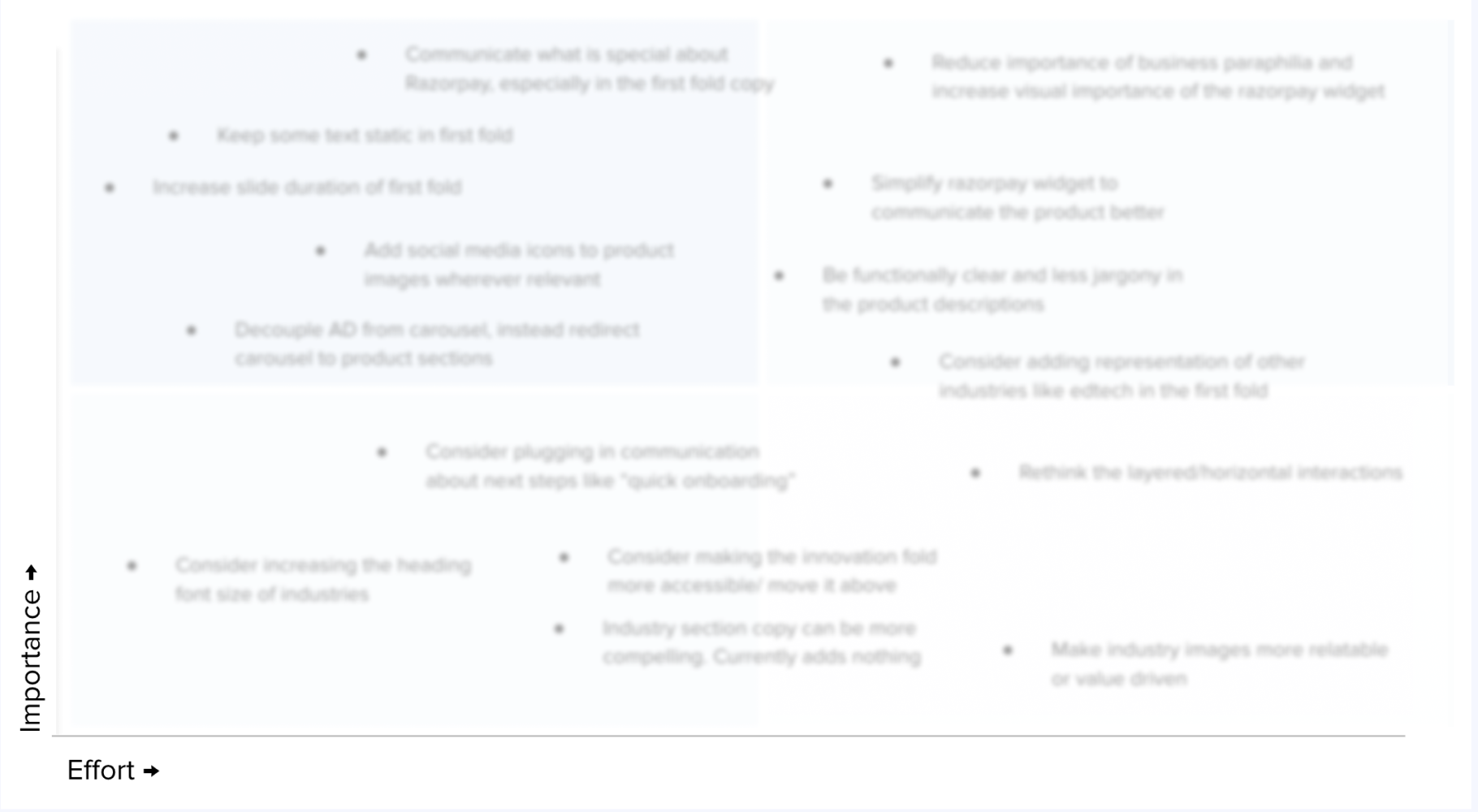 An anonymised view of the website evaluation report